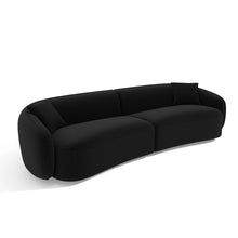 Charger l'image dans la visionneuse de la galerie, Canapé 4 places en tissu tramé touché doux noir CELINE
