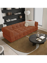 Charger l'image dans la visionneuse de la galerie, Canapé 3 places 230cm en velours chenillé terracotta CHARLIE