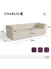 Charger l'image dans la visionneuse de la galerie, Canapé 3 places 230cm en velours chenillé terracotta CHARLIE