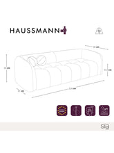 Charger l'image dans la visionneuse de la galerie, Canapé 3 places 226cm en tissu bouclette crème HAUSSMANN