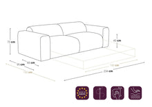 Charger l'image dans la visionneuse de la galerie, Canapé convertible 160cm en tissu bouclette taupe HAVEN