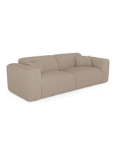 Charger l'image dans la visionneuse de la galerie, Canapé convertible 160cm en tissu bouclette taupe LUNA