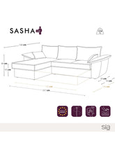 Charger l'image dans la visionneuse de la galerie, Canapé d'angle gauche convertible 257cm en velours côtelé gris anthracite - coffre de rangement - SASHA