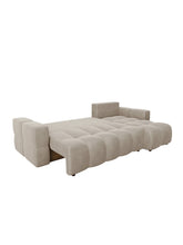 Charger l'image dans la visionneuse de la galerie, Canapé d'angle droit convertible 286cm en velours taupe - coffre de rangement - GABRIEL