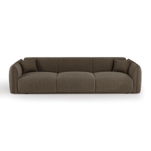 Charger l'image dans la visionneuse de la galerie, Canapé 4 places 235cm en tissu tramé doux marron glacé MARLOW