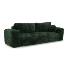 Charger l'image dans la visionneuse de la galerie, Canapé convertible 260cm en velours à motifs vert sapin avec coffre KENZO