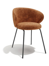 Charger l'image dans la visionneuse de la galerie, Lot de 2 chaises en velours texturé et pieds noirs LUNA
