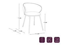 Charger l'image dans la visionneuse de la galerie, Lot de 2 chaises en velours texturé et pieds noirs NOVEN
