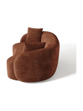 Charger l'image dans la visionneuse de la galerie, Canapé 3 places 210cm en velours gaufré terracotta CELINE – vue de profil