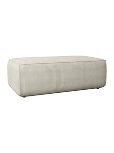 Pouf en velours côtelé beige AMELIA