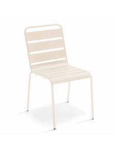 Lot de 4 chaises de jardin empilables en métal - Beige - MIRMANDE de MYLIA