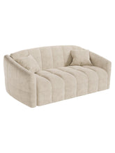 Charger l&#39;image dans la visionneuse de la galerie, Canapé 3 places convertible express en velours beige - Couchage 140 cm - Matelas 14 cm avec mémoire de forme - RETUNA
