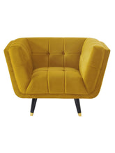 Charger l&#39;image dans la visionneuse de la galerie, Fauteuil SAMANTHA II en velours - Ocre
