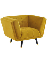 Charger l&#39;image dans la visionneuse de la galerie, Fauteuil SAMANTHA II en velours - Ocre
