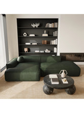 Charger l'image dans la visionneuse de la galerie, Canapé angle gauche 260cm en tissu tramé vert olive ANIA
