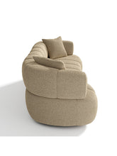 Charger l'image dans la visionneuse de la galerie, Canapé 4 places 227cm en tissu bouclette taupe CALVI
