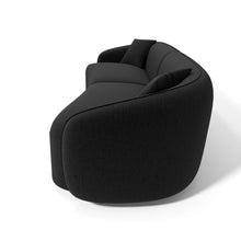 Charger l'image dans la visionneuse de la galerie, Canapé 4 places en tissu tramé touché doux noir CELINE
