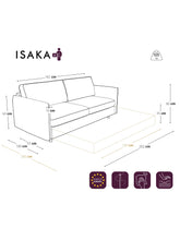 Charger l&#39;image dans la visionneuse de la galerie, Canapé convertible avec matelas 160cm ISAKA Beige - 1IKACO160BE
