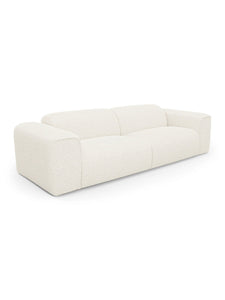 Canapé convertible 160cm en tissu bouclette NOVA crème avec matelas - 1NOV160TBCR