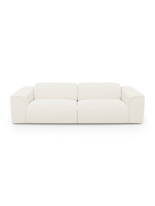 Canapé convertible 160cm en tissu bouclette NOVA crème avec matelas - 1NOV160TBCR