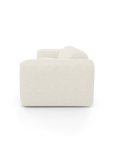 Canapé convertible 160cm en tissu bouclette NOVA crème avec matelas - 1NOV160TBCR