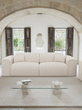 Charger l&#39;image dans la visionneuse de la galerie, Canapé convertible 160cm en tissu bouclette NOVA crème avec matelas - 1NOV160TBCR
