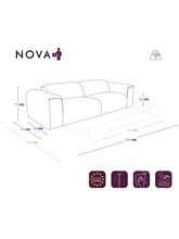 Charger l&#39;image dans la visionneuse de la galerie, Canapé convertible 160cm en tissu bouclette NOVA crème avec matelas - 1NOV160TBCR
