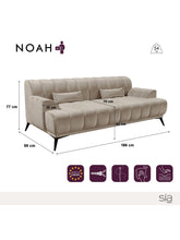 Charger l'image dans la visionneuse de la galerie, Canapé 3 places 186cm en velours taupe NOAH
