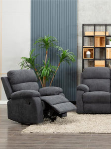 Fauteuil relax en tissu TOLZANO - Anthracite