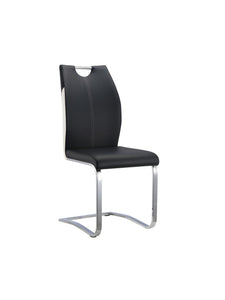 Lot de 4 Chaises WINCH simili Noir & Blanc avec pieds en métal chromé