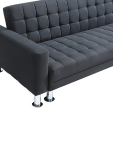 Canapé d'angle convertible et réversible en tissu noir WILLIS II