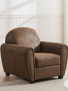 Fauteuil en microfibre aspect cuir vieilli club VICTORY III