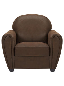 Fauteuil en microfibre aspect cuir vieilli club VICTORY III