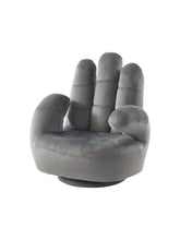 Charger l&#39;image dans la visionneuse de la galerie, Fauteuil main enfant pivotant en velours CATCHY - Anthracite
