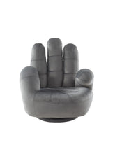 Charger l&#39;image dans la visionneuse de la galerie, Fauteuil main enfant pivotant en velours CATCHY - Anthracite
