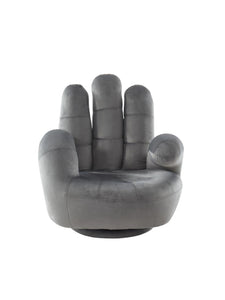 Fauteuil main enfant pivotant en velours CATCHY - Anthracite