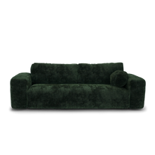 Charger l'image dans la visionneuse de la galerie, Canapé convertible 260cm en velours à motifs vert sapin avec coffre KENZO
