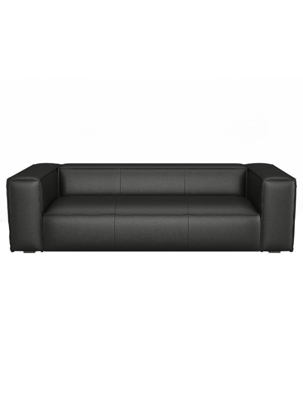 Canapé 4 places en cuir noir 254cm Estelle