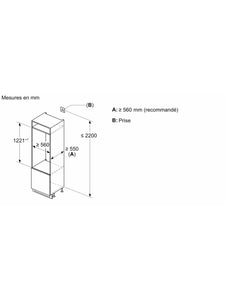 Réfrigérateur encastrable 1 porte 187L 54cm Bosch - KIL425SE0