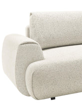 Charger l&#39;image dans la visionneuse de la galerie, Canapé d&#39;angle droit 4 places convertible en tissu texturé beige MONELIA

