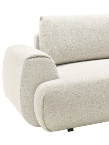 Canapé d'angle droit 4 places convertible en tissu texturé beige MONELIA