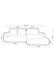 Canapé d'angle droit 4 places convertible en tissu texturé beige MONELIA