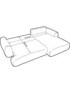 Canapé d'angle droit 4 places convertible en tissu texturé beige MONELIA