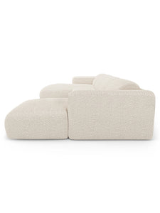 Canapé panoramique en tissu bouclette NOVA crème - 1NOVPTBCR
