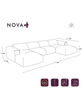 Charger l&#39;image dans la visionneuse de la galerie, Canapé panoramique en tissu bouclette NOVA crème - 1NOVPTBCR
