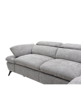 Charger l&#39;image dans la visionneuse de la galerie, Canapé d&#39;angle droit convertible en tissu texturé gris SURDELI
