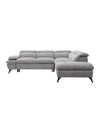 Canapé d'angle droit convertible en tissu texturé gris SURDELI