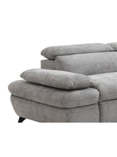 Charger l&#39;image dans la visionneuse de la galerie, Canapé d&#39;angle droit convertible en tissu texturé gris SURDELI
