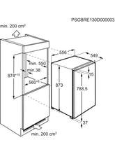 Charger l&#39;image dans la visionneuse de la galerie, Réfrigérateur encastrable 1 porte 137L H87.7xL55.6 AEG - TSK5O881DF
