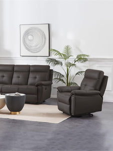 Fauteuil relax en cuir marron VINETA